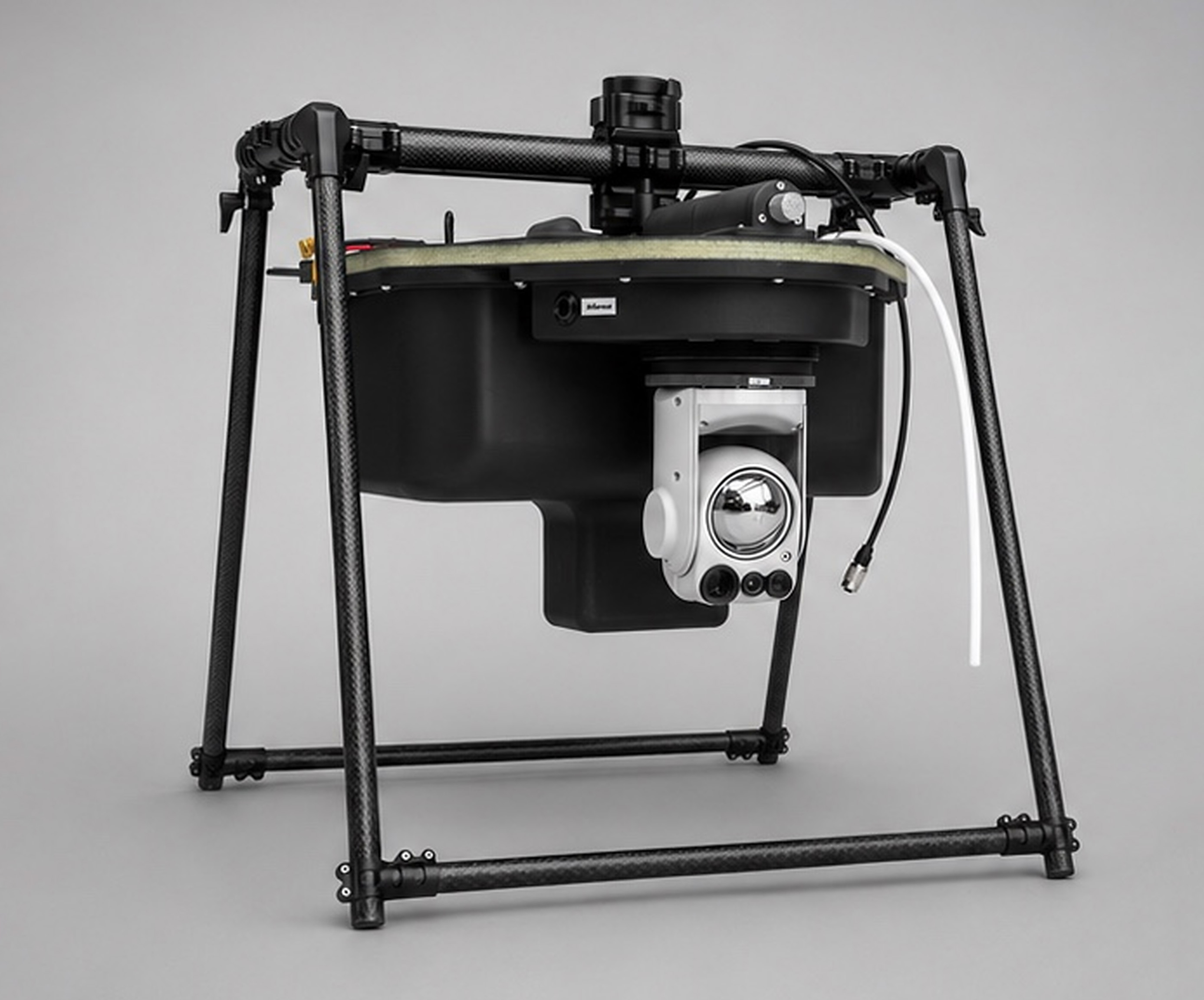 CBRN POD modular detection payload mounted on a UAS frame